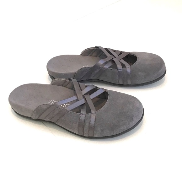 VIONIC Suede Slip On Mules Claire MIS - MATCHED SIZE Women’s Size 7 and 8 New - Picture 1 of 16